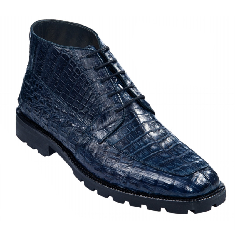 Los Altos Genuine Navy Blue Caiman 