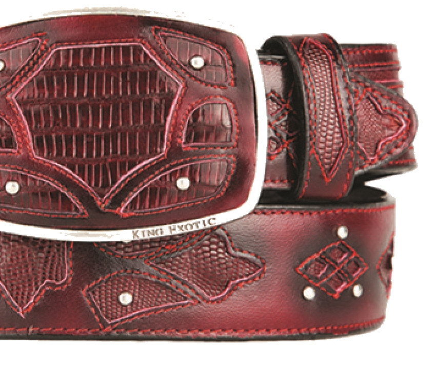 Ceintures Genuine Lizard Steerhide Lined Women’s Belt Red Size 30 EUC Ceintures Genuine Lizard Steerhide Lined Women main image 4