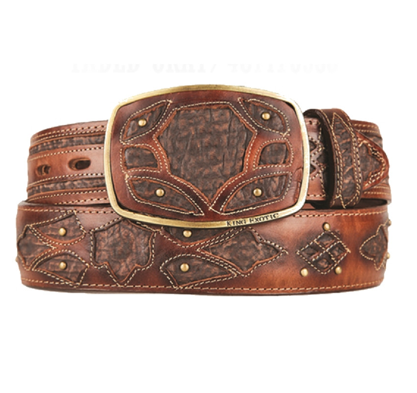King Exotic Genuine Shark Cut-Out Design Western Belt