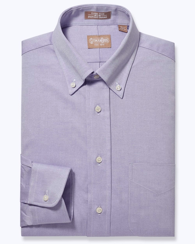 Lavender Oxford Pinpoint Cotton Button 