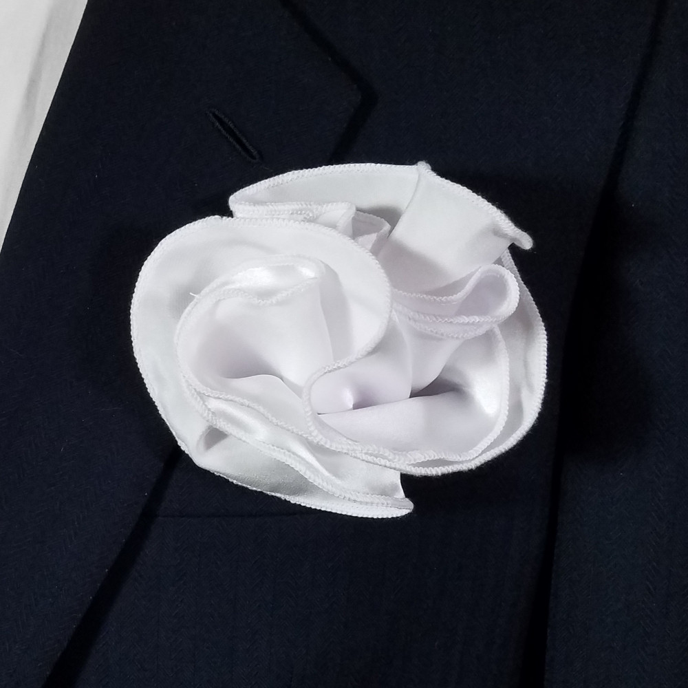 Antonio Ricci 2in1 White 100 Silk Pouf Pocket Square