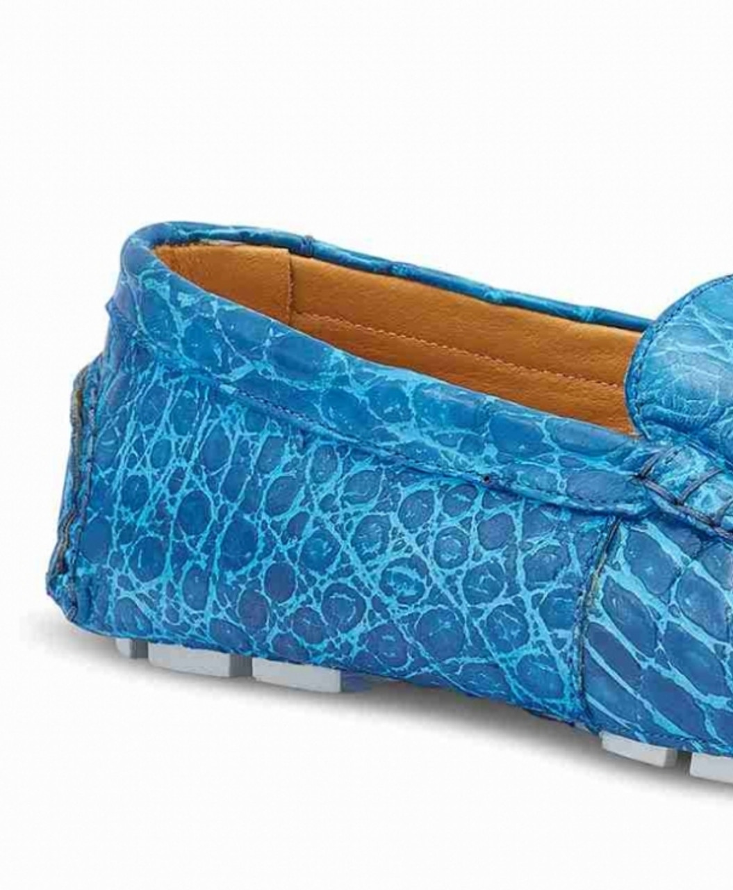 Mauri Crown 3296 Men's Shoes Wonder Blue Alligator / Velvet / Nappa Leather Slip-On Loafers (MA5570) Blue / 11 US