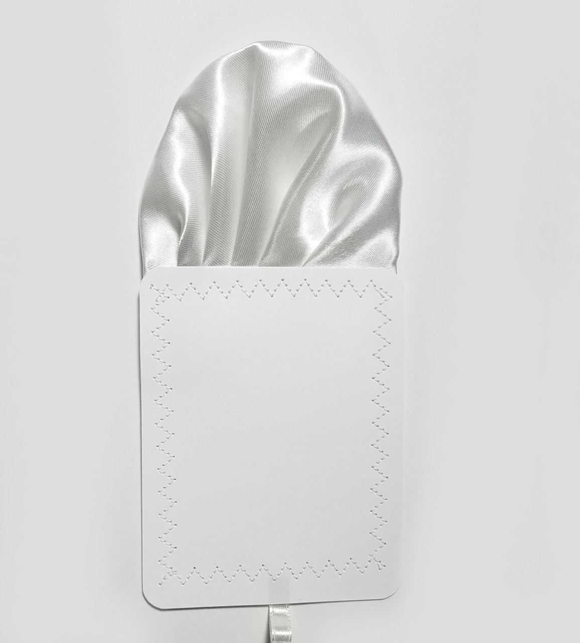 White Satin Pre-Folded Pocket Square Insert - Vavra's Menswear