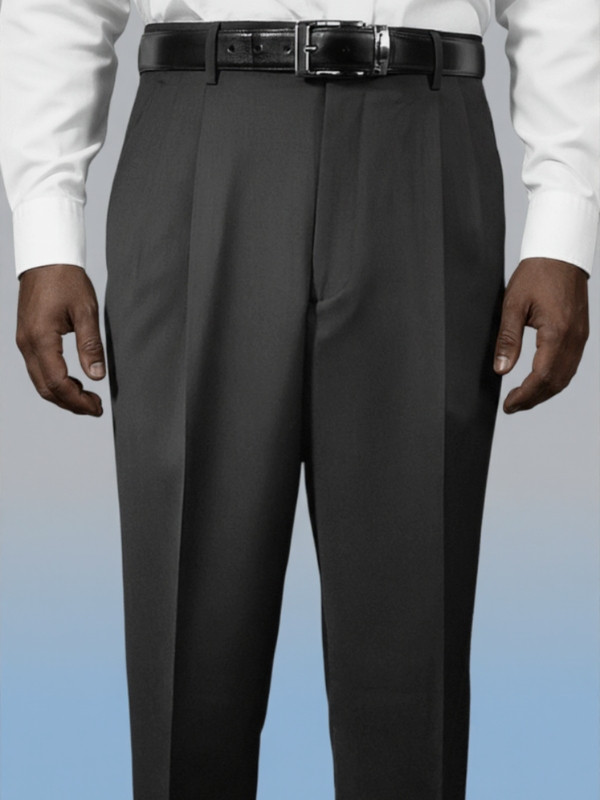 Barocci Pleated Super 150's Wool Italian Dress Slacks- Midnight