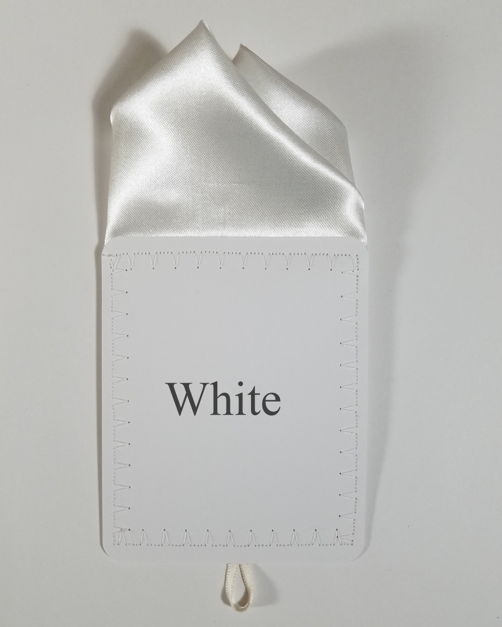 Satin 2 Point Pre-Folded Pocket Square Insert - White - Vavra's Menswear