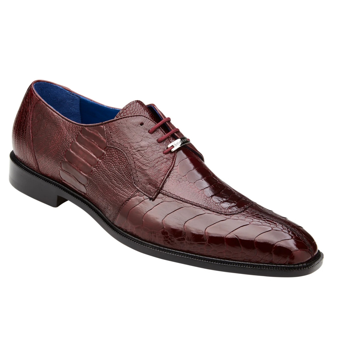 Men's Siena Ostrich Leg Moc Toe Dress Shoe in Burned Amber by Belvedere Shoes