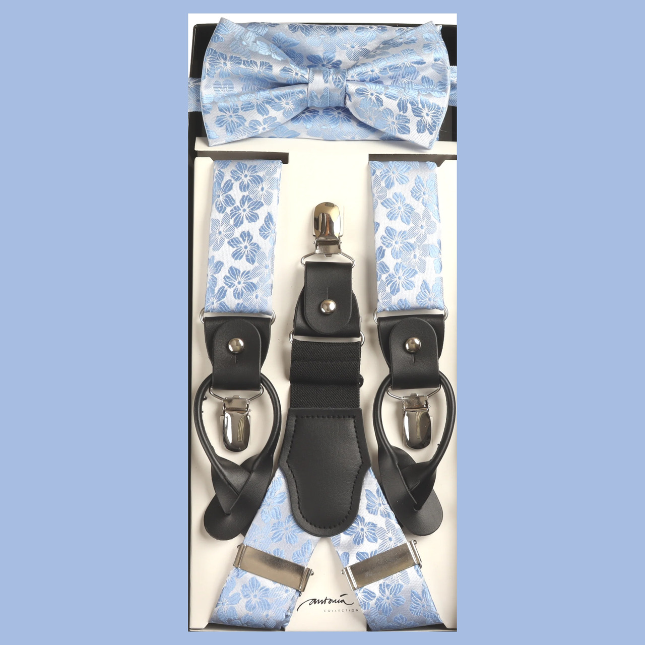 Floral Silk Braces and Bow Tie Set