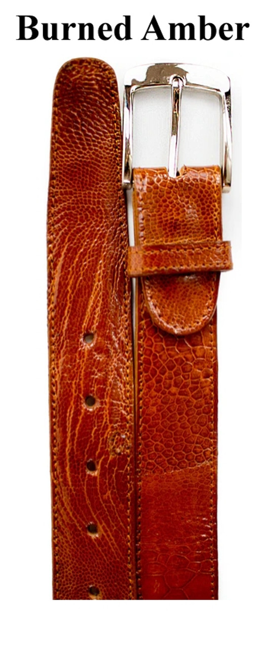 Belvedere Mens Genuine Ostrich Leg Skin Belt 2000