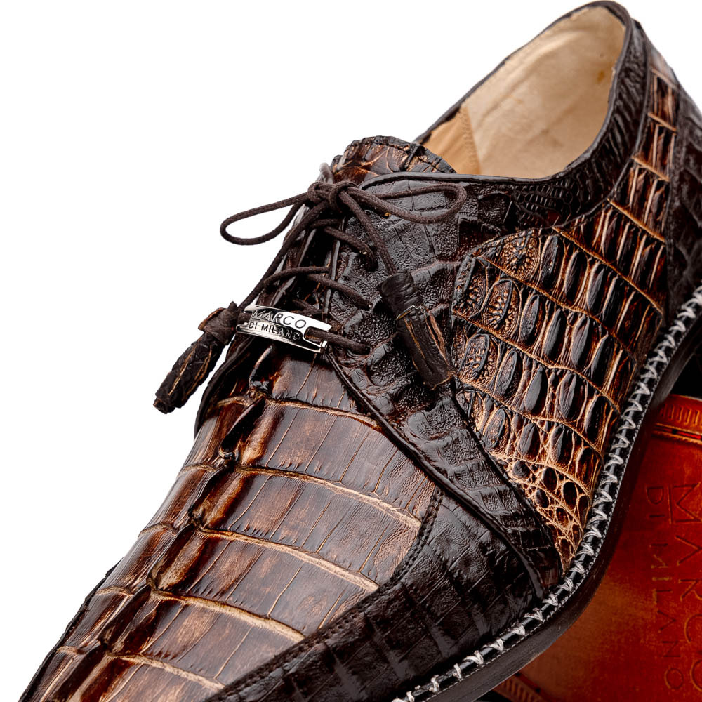 Marco di Milano Genuine Hornback Crocodile Tail Dress Tie Shoe