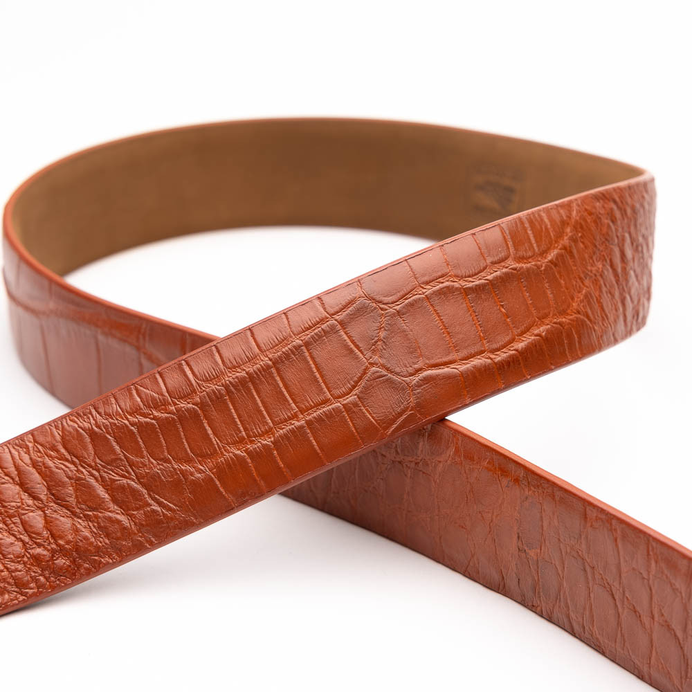 Men's Belvedere Genuine American Alligator Dress Belt in Burgundy main image 0