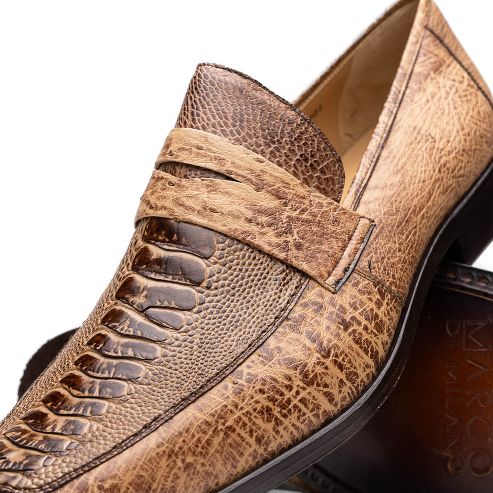 Marco di Milano Genuine Ostrich Dress Penny Loafer - Orix Light Brown ...