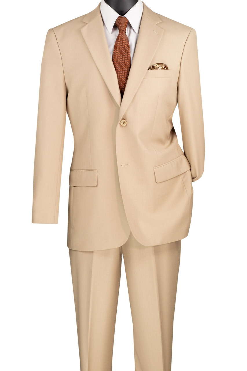 Lucci 2-Button with Flat Front Slacks Budget Suit - Light Blue