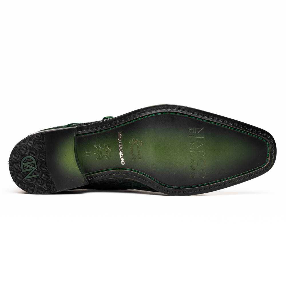 Marco di Milano Genuine Caiman Crocodile Monk Strap Dress Shoe - Green -  Vavra's Menswear