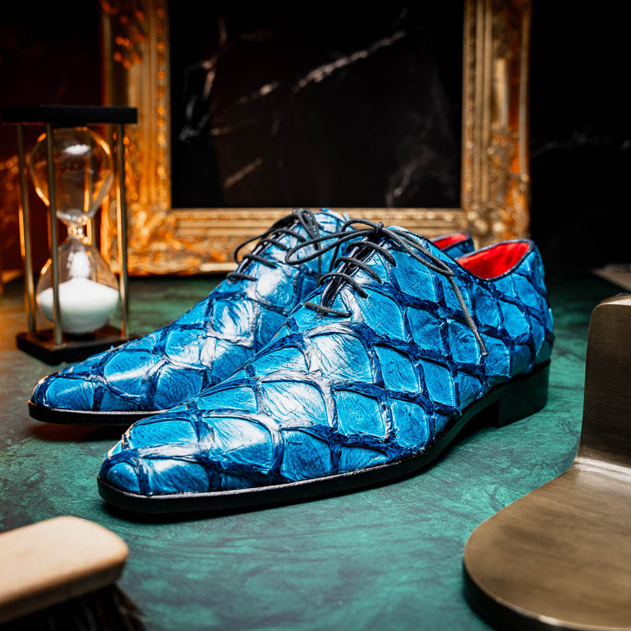 Marco di Milano Genuine Pirarucu Dress Tie Shoe - Caribbean
