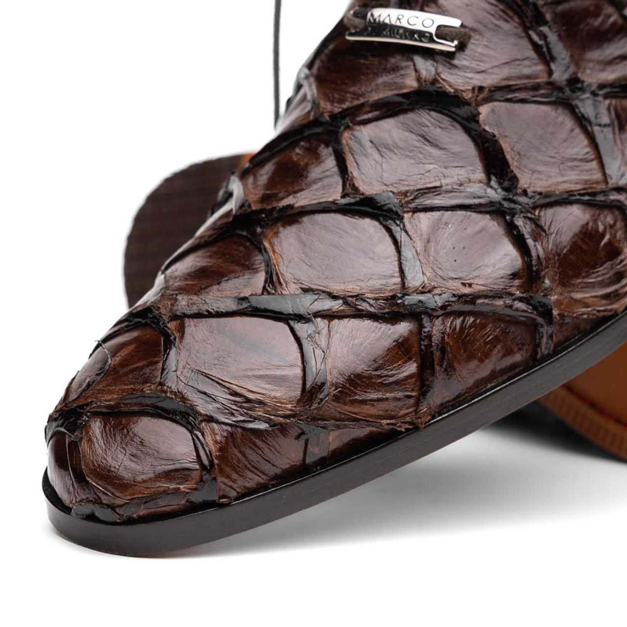 Marco di Milano Genuine Pirarucu Dress Tie Shoe - Brown