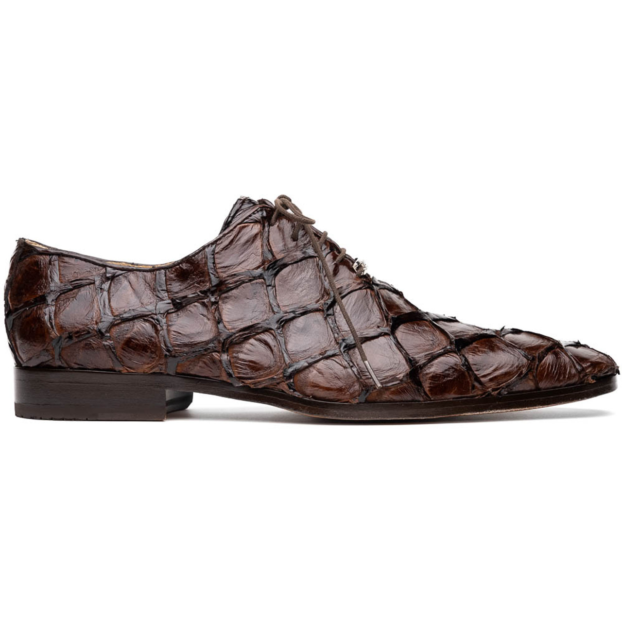 Marco di Milano Genuine Pirarucu Dress Tie Shoe - Brown