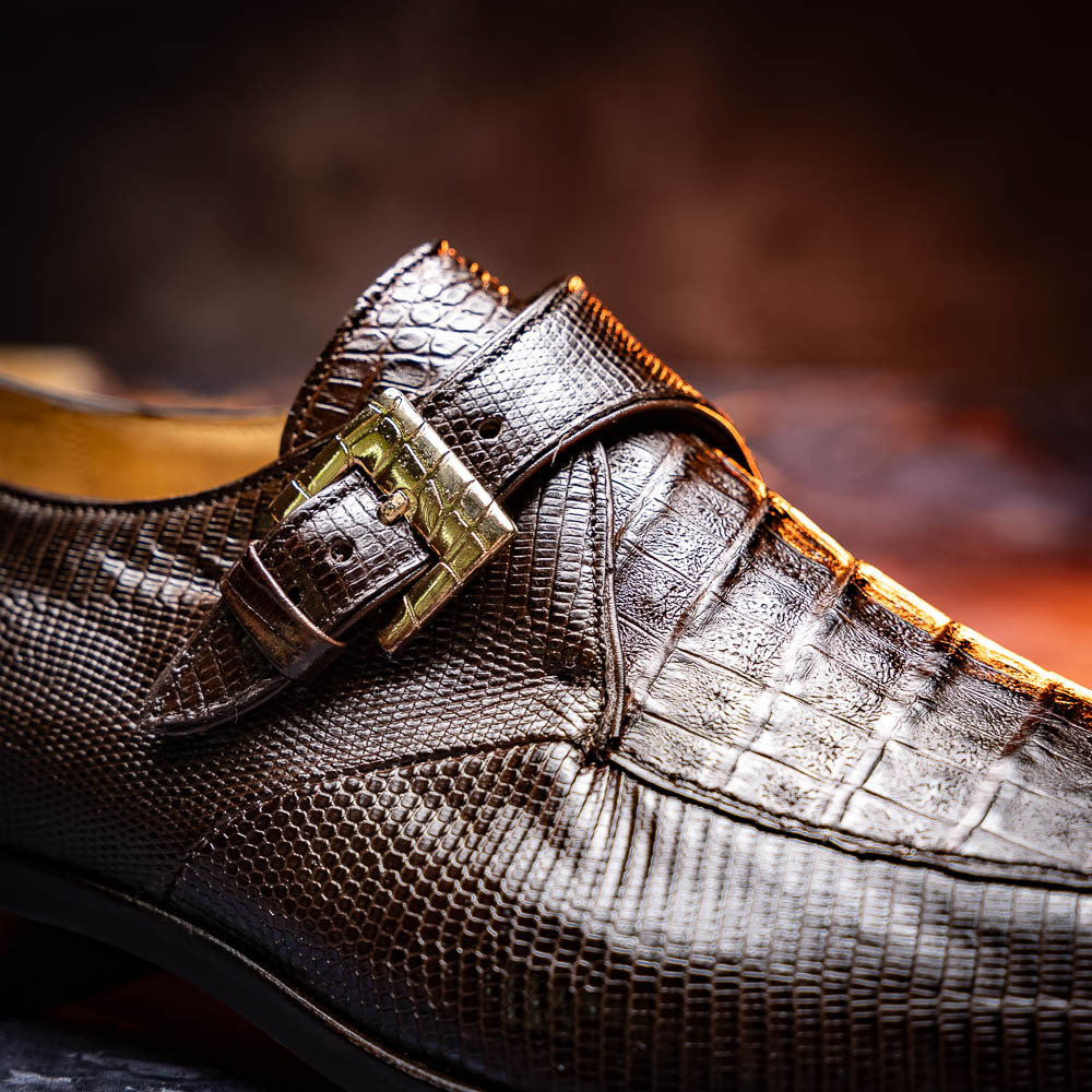 Marco di Milano Genuine Crocodile & Lizard Monk Strap Dress Shoe - Brown -  Vavra's Menswear