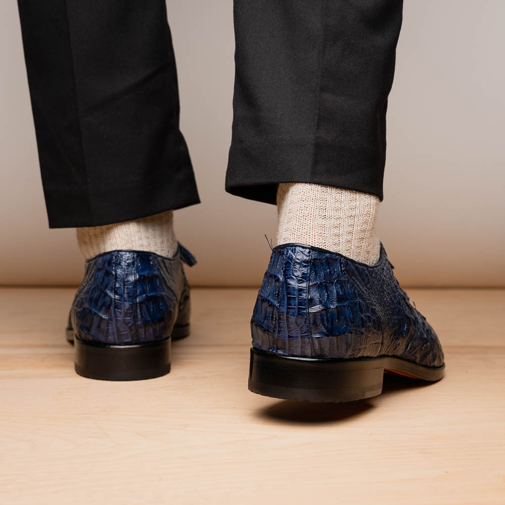 Belvedere - Valter, Genuine Caiman Crocodile and Lizard Dress Shoe - Gray - 1480 (IN STORE) (FINAL SALE) (SIZE 9 13 14 ONLY)