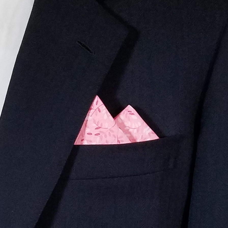 100% Cotton Pre-Folded Pocket Square Handkerchief Insert Pink