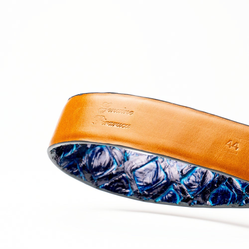 Marco di Milano Genuine Pirarucu Skin Dress Belt - Royal Blue Blend -  Vavra's Menswear