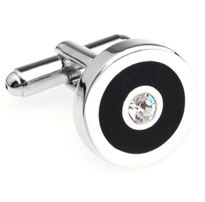 Diamond Crystal in a Black Circle Cufflinks (V-CF-C5906C) Diamond Crystal in a Black Circle Cufflinks (V-CF-C5906C)