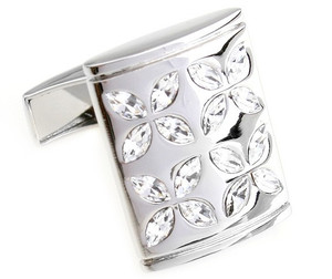 Diamond Faceted Swarovski® Crystal Flower Cufflinks (V-CF-C805C) Diamond Faceted Swarovski® Crystal Flower Cufflinks (V-CF-C805C)