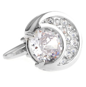 Diamond Swarovski® Crystal Moon Shape Cufflinks (V-CF-C40411C-S) Diamond Swarovski® Crystal Moon Shape Cufflinks (V-CF-C40411C-S)