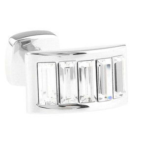 Diamond-Colored Swarovski® Crystal Arch Cufflinks (V-CF-C900C) Diamond-Colored Swarovski® Crystal Arch Cufflinks (V-CF-C900C)