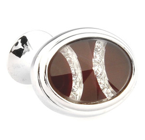 Glass Encased Swarovski® Crystal Oval Cufflinks (V-CF65286) Glass Encased Swarovski® Crystal Oval Cufflinks (V-CF65286)