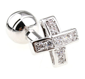 Petite Diamond Swarovski® Crystal Cufflinks (V-CF-250004-C) Petite Diamond Swarovski® Crystal Cufflinks (V-CF-250004-C)