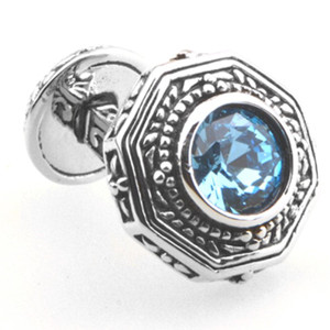 Celtic Style Aqua Blue Crystal Cufflinks (V-CF-C53381BL) Celtic Style Aqua Blue Crystal Cufflinks (V-CF-C53381BL)