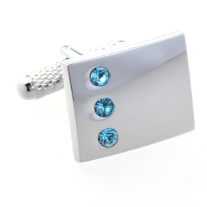 Light Blue 3 Crystal Cufflinks (V-CF-C53143BL-S) Light Blue 3 Crystal Cufflinks (V-CF-C53143BL-S)