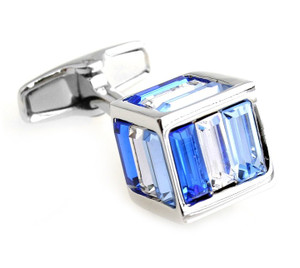 Small Blue Cubed Baguette Swarovski® Crystal Cufflinks (V-CF-C1000BL-S) Small Blue Cubed Baguette Swarovski® Crystal Cufflinks (V-CF-C1000BL-S)