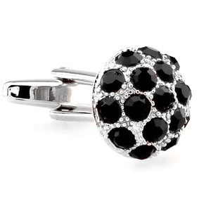 Black Crystal Dome Cufflinks (V-CF-C60192B) Black Crystal Dome Cufflinks (V-CF-C60192B)
