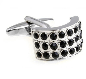 Circular Black Swarovski® Crystal Cufflinks (V-CF-C625B) Circular Black Swarovski® Crystal Cufflinks (V-CF-C625B)