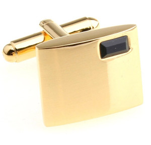 Single Black Crystal Gold Cufflinks (V-CF-C61504B-G) Single Black Crystal Gold Cufflinks (V-CF-C61504B-G)