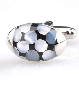 Oval Black Onyx & Mother of Pearl Domed Cufflinks (V-CF-G50651) Oval Black Onyx & Mother of Pearl Domed Cufflinks (V-CF-G50651)