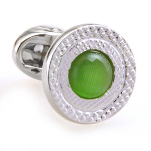 Green Cat's Eye Stone Cufflinks (V-CF-C53340-GR) Green Cat's Eye Stone Cufflinks (V-CF-C53340-GR)