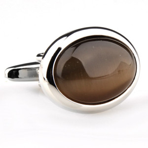 Large Oval Brown Cat's Eye Cufflinks (V-CF-G50387-BR) Large Oval Brown Cat's Eye Cufflinks (V-CF-G50387-BR)