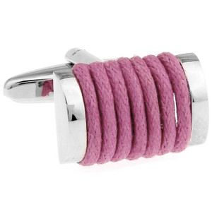 Pink Silk Rope Cufflinks (V-CF-S6495F) Pink Silk Rope Cufflinks (V-CF-S6495F)