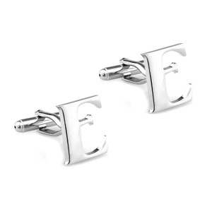 Large Personalized Initial Cufflinks - Letter E 