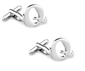 Large Personalized Initial Cufflinks - Letter Q