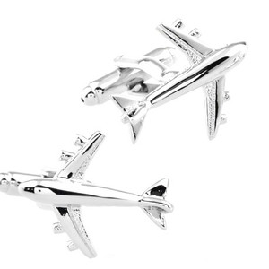 Jetliner Airplane Silver Cufflinks (V-CF-M52616-S) Jetliner Airplane Silver Cufflinks (V-CF-M52616-S)