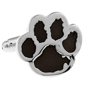 Black Enamel Paw Print Dog Cufflinks (V-CF-E401B) Black Enamel Paw Print Dog Cufflinks (V-CF-E401B)
