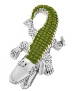 Green Enamel Alligator Cufflinks (V-CF-E1190-16G) Green Enamel Alligator Cufflinks (V-CF-E1190-16G)
