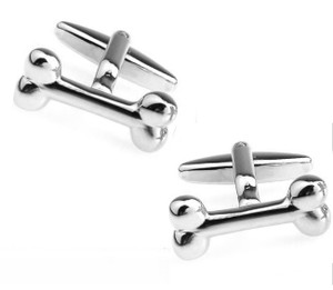 Small Dog Bone Silver Cufflinks (V-CF-M304) Small Dog Bone Silver Cufflinks (V-CF-M304)