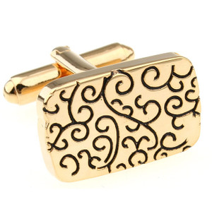 Black Design Gold Cufflinks (V-CF-M210025G) Black Design Gold Cufflinks (V-CF-M210025G)