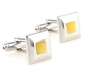 Square Light Yellow Cat's Eye Cufflinks (V-CF-G60739Y) Square Light Yellow Cat's Eye Cufflinks (V-CF-G60739Y)