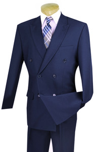 Lucci Navy Double-Breasted Suit with Pleated Slacks Lucci Navy Double-Breasted Suit with Pleated Slacks