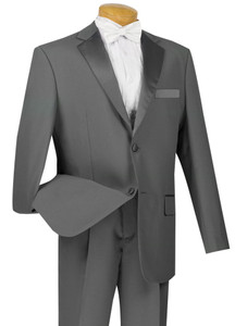 Lucci Classic Grey 2-Button Budget Tuxedo - Pleated Slacks Lucci Classic Grey 2-Button Budget Tuxedo - Pleated Slacks